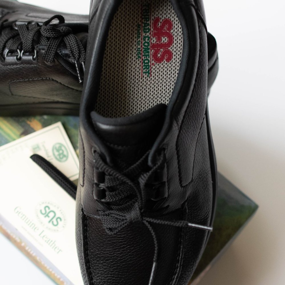 SAS Bout Time Black Leather Shoes, NEW, Size11.5 WW, Soft and Comfortable - Picture 4 of 13